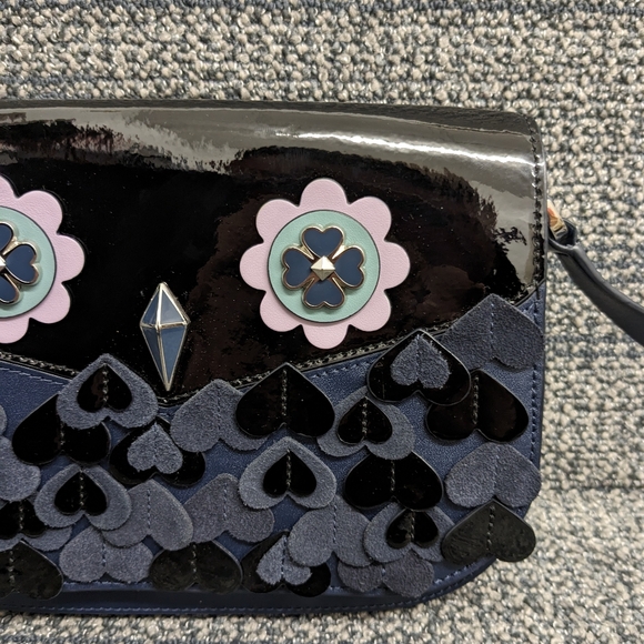 Kate Spade Zibbi Nightcap Owl Crossbody Purse Blue Black - Picture 3 of 14